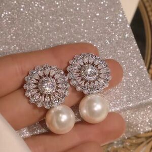 Elegant Silver and Pearl Drop Earrings